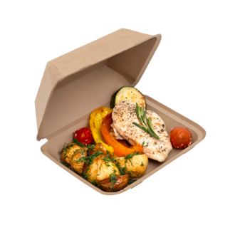 Бумажный контейнер OneGo 600 мл - (цена за 1 коробку - в 1 коробке 400 штук).