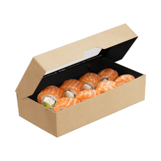 Бумажный контейнер OneBox 1900 мл Чёрный - (цена за 1 коробку - в 1 коробке 150 штук).