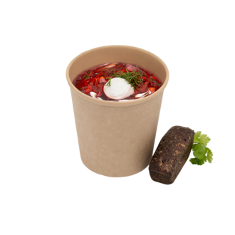 Бумажный супник OneBowl Ultraproof 520 мл Крафт - (цена за 1 коробку - в 1 коробке 550 штук).